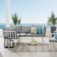 thumbnail image 1 of Modway Riverside 4 Piece Outdoor Patio Aluminum Sectional in White Gray, 1 of 13