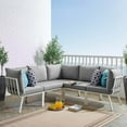 thumbnail image 1 of Modway Riverside 5-Piece Outdoor Patio Aluminum Sectional in White/Gray, 1 of 13