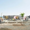 thumbnail image 1 of Modway Riverside 5 Piece Outdoor Patio Aluminum Set in White Gray, 1 of 10