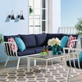 thumbnail image 1 of Modway Riverside 5 Piece Outdoor Patio Aluminum Set in White Navy, 1 of 10