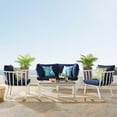 thumbnail image 1 of Modway Riverside 5 Piece Outdoor Patio Aluminum Set in White Navy, 1 of 10