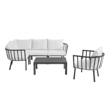 Riverside 6 Piece Outdoor Patio Aluminum Set-EEI-3795