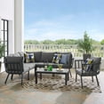thumbnail image 1 of Modway Riverside 7 Piece Outdoor Patio Aluminum Set in Gray Charcoal, 1 of 10