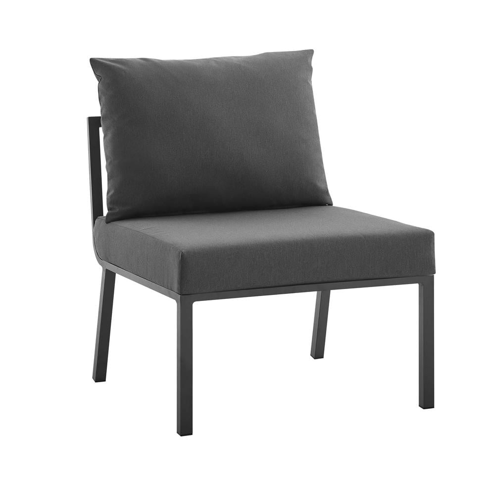 Riverside Gray Aluminum Armless Outdoor Sectional Chair