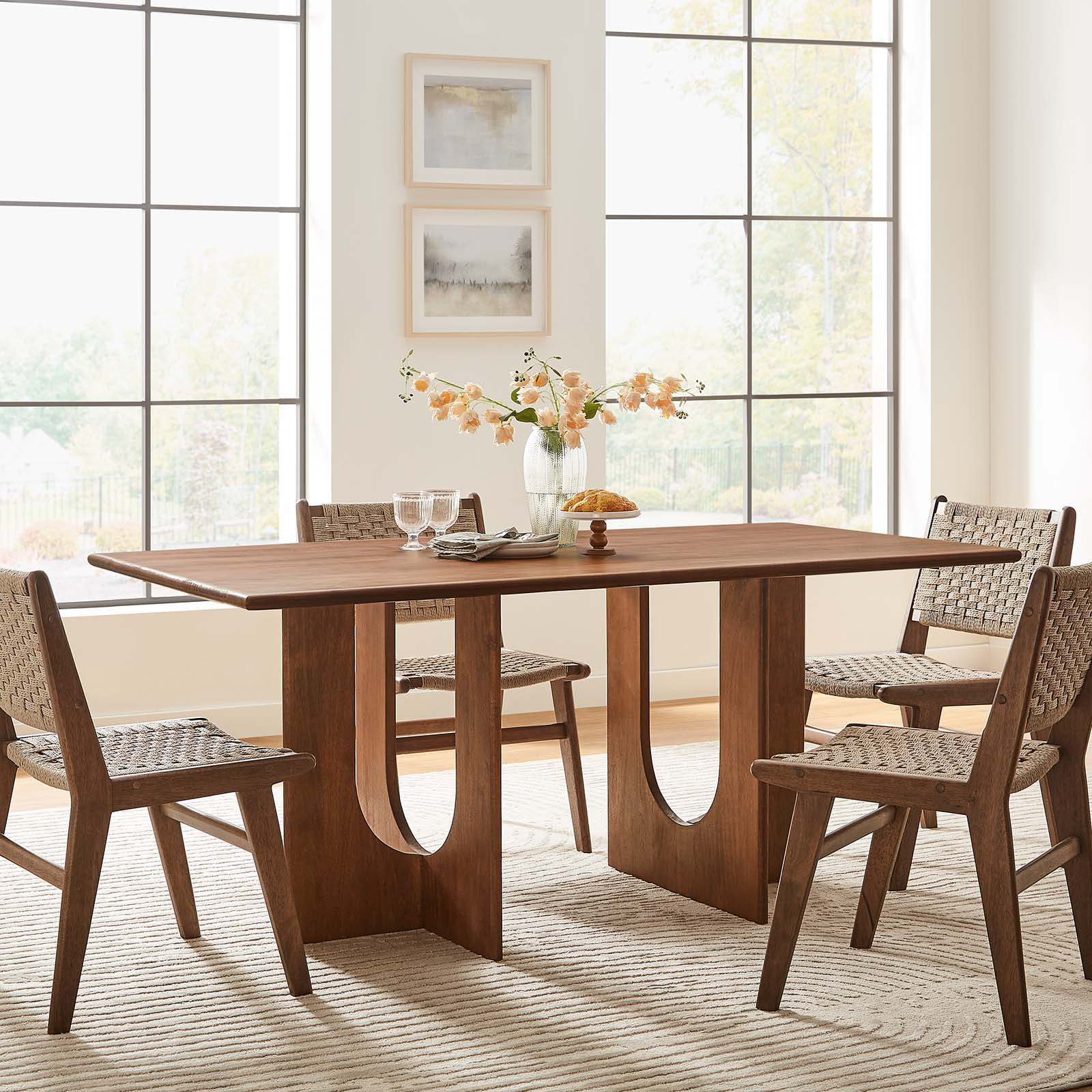 Rivian Dining Table in Walnut - Walmart.com