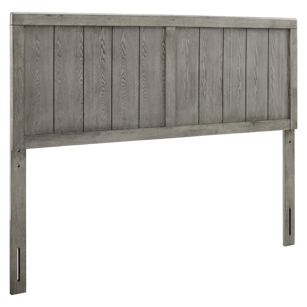 Gray Twin Rubberwood Tufted Upholstered Headboard