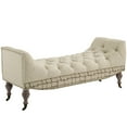 thumbnail image 1 of Modway Roland Vintage French Upholstered Fabric Bench, Brown, 1 of 2