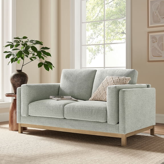 Modway Roscoe 63 inch Fabric Loveseat in Gray