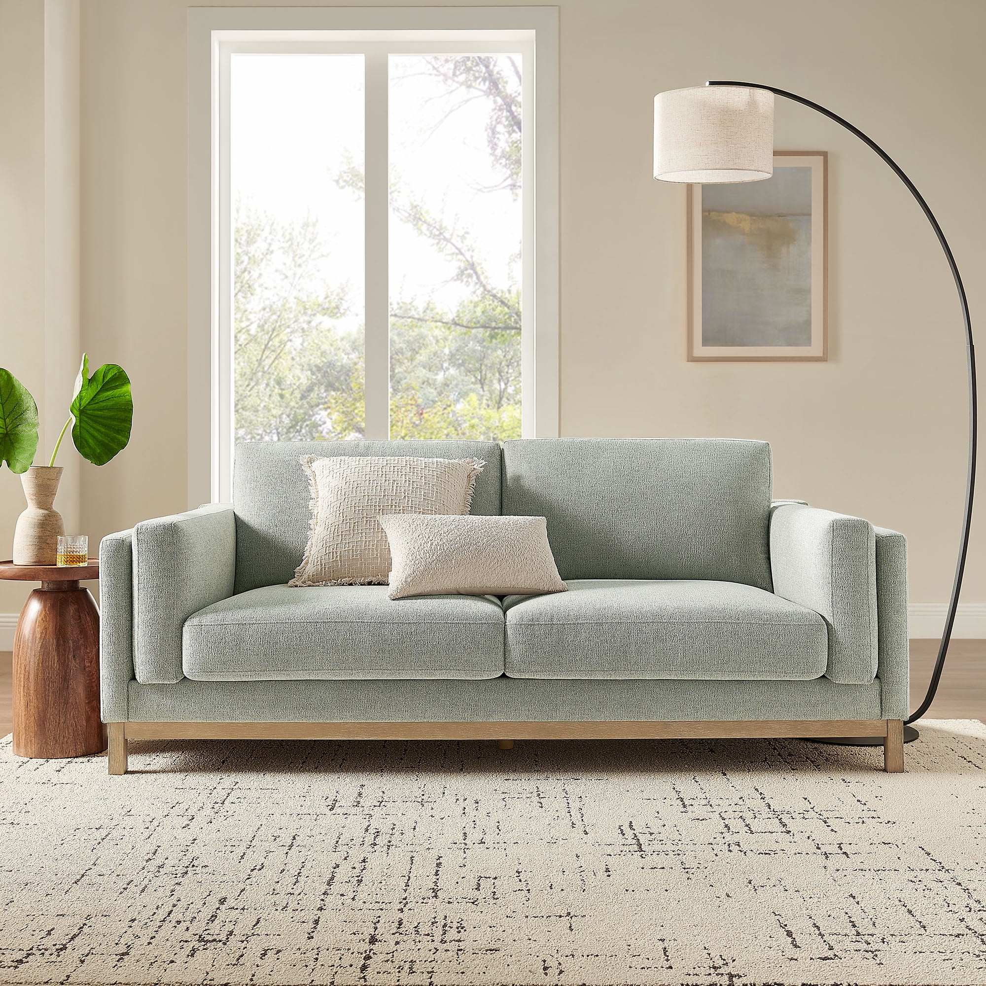 Modway Roscoe 81 inch Fabric Sofa in Gray