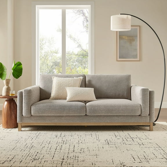 Modway Roscoe 81 inch Fabric Sofa in Pewter