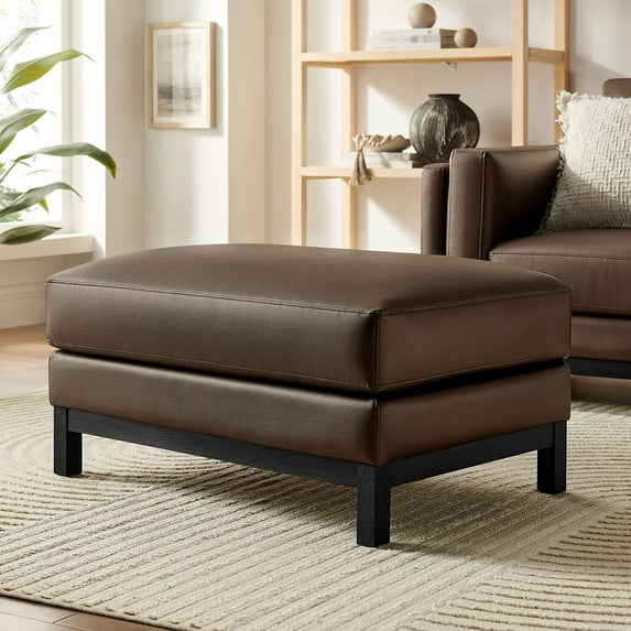 Modway Roscoe Vegan Leather Ottoman in Brown
