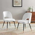 thumbnail image 1 of Modway Rouse 18.5" Performance Velvet Dining Side Chairs in White (Set of 2), 1 of 6