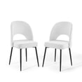 thumbnail image 1 of Modway Rouse Dining Side Chair Upholstered Fabric Set of 2 in Black White, 1 of 7