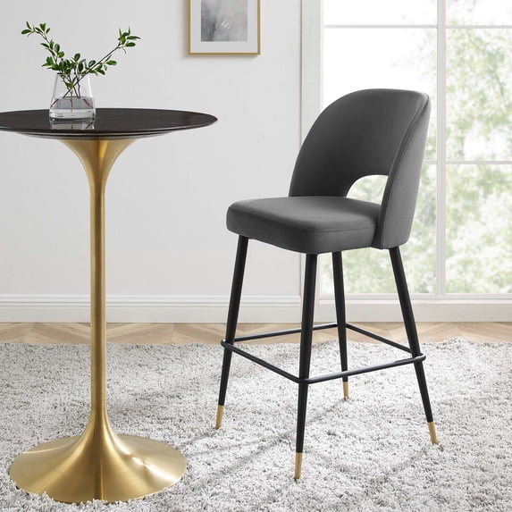 Modway Rouse Performance Velvet Bar Stool, Multiple Colors