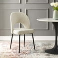 Modway Rouse Upholstered Fabric Dining Side Chair in Black Beige