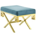 thumbnail image 1 of Modway Rove Velvet Bench in Gold and Sea Blue, 1 of 6