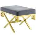thumbnail image 1 of Modway Rove Velvet Performance Velvet Bench in Gold Gray, 1 of 6