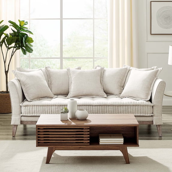 Modway Rowan Fabric Sofa in Beige