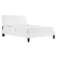 thumbnail image 1 of Modway Roxanne Modern Performance Velvet King Platform Bed in White, 1 of 3