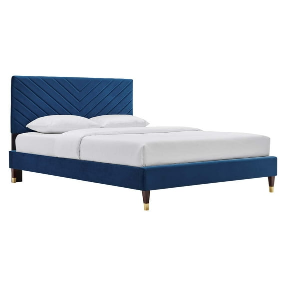 Modway Roxanne Performance Velvet Queen Platform Bed, Multiple Colors