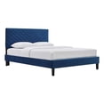 thumbnail image 1 of Roxanne Performance Velvet Queen Platform Bed, 1 of 9