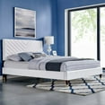 thumbnail image 1 of Modway Roxanne Performance Velvet Queen Platform Bed in White, 1 of 6