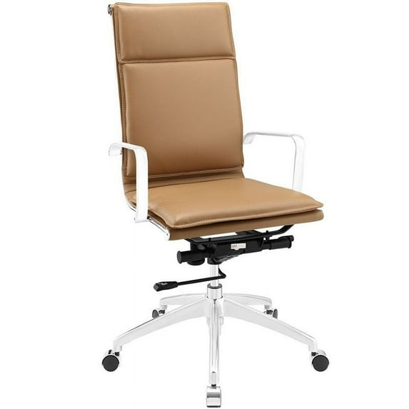 Modway Sage High Back Swivel Office Chair in Tan