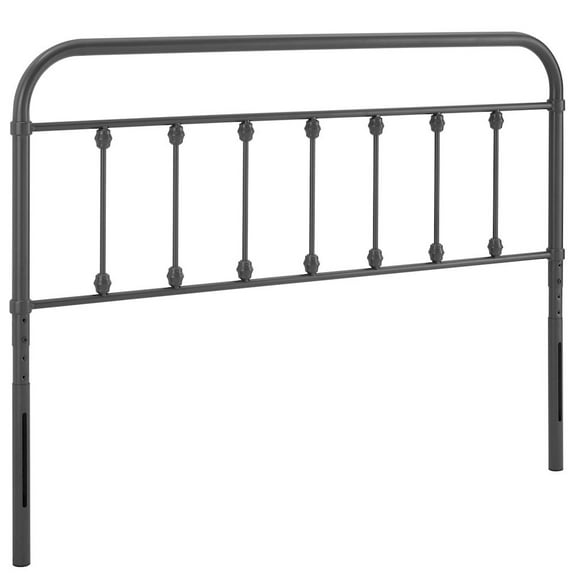 Modway Sage King Modern Powder Coated Iron Headboard in Gray Finish