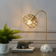 Modway Salient Brass and Faux White Marble Table Lamp in Gold