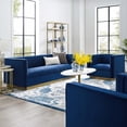 thumbnail image 1 of Modway Sanguine Vertical Channel Tufted Upholstered Performance Velvet Sofa and Armchair Set in Navy, 1 of 6