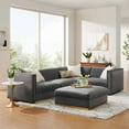 thumbnail image 1 of Modway Sanguine 5-Piece Channel Tufted Performance Velvet Right-Facing Modular Sectional Sofa in Gray, 1 of 10