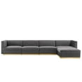 thumbnail image 1 of Sanguine Channel Tufted Performance Velvet 5-Piece Modular Sectional Sofa, 1 of 6