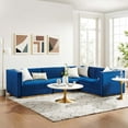 thumbnail image 1 of Modway Sanguine Channel Tufted Performance Velvet 4-Piece Right-Facing Modular Sectional Sofa in Navy, 1 of 10