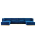 thumbnail image 1 of Modway Sanguine 6-Piece Velvet Modular Sectional Sofa in Navy, 1 of 6