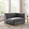 thumbnail image 1 of Modway Sanguine Channel Tufted Performance Velvet Modular Sectional Sofa Right-Arm Chair in Gray, 1 of 8