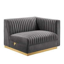 Sanguine Channel Tufted Performance Velvet Modular Sectional Sofa Right-Arm Chair-EEI-6032-DUS