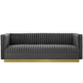 thumbnail image 1 of Modway Sanguine Vertical Channel Tufted Performance Velvet Sofa in Gray, 1 of 6