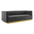 thumbnail image 1 of Modway Sanguine Vertical Channel Tufted Performance Velvet Sofa in Gray, 1 of 6