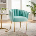 thumbnail image 1 of Modway Sanna Channel Tufted Performance Velvet Armchair in Mint, 1 of 8
