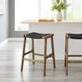 thumbnail image 1 of Modway Saoirse 26" Fabric & Wood Counter Stool in Black and Walnut (Set of 2), 1 of 10