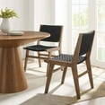 thumbnail image 1 of Modway Saoirse Woven Rope Wood Dining Side Chair in Walnutt Black, 1 of 10