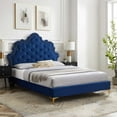 thumbnail image 1 of Modway Sasha Button-Tufted Performance Velvet King Bed in Navy, 1 of 10