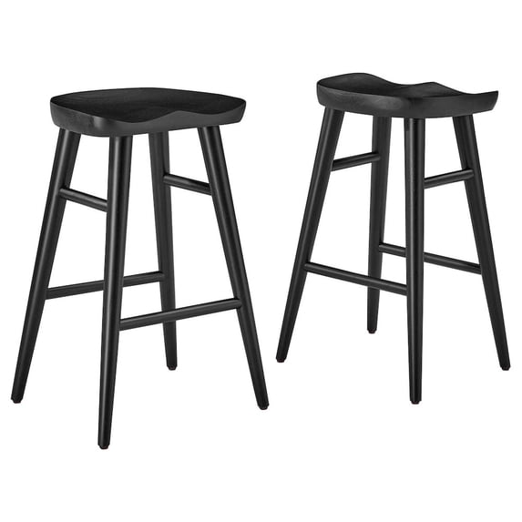 Saville Backless Wood Counter StoolsSet of 2 in Black