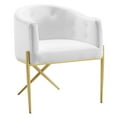 thumbnail image 1 of Modway Savour Tufted Performance Velvet Accent Dining Armchair in White, 1 of 10