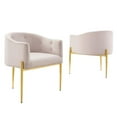 thumbnail image 1 of Modway Savour Modern Tufted Velvet Accent Chairs in Pink (Set of 2), 1 of 9