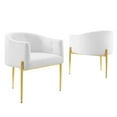thumbnail image 1 of Modway Savour Tufted Performance Velvet Accent Chairs - Set of 2 in White, 1 of 9