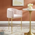 thumbnail image 1 of Modway Savour Tufted Performance Velvet Bar Stool in Pink, 1 of 9