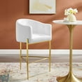 thumbnail image 1 of Modway Savour 29" Tufted Performance Velvet Stainless Steel Bar Stool in White, 1 of 9