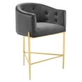 thumbnail image 1 of Modway Savour Tufted Performance Velvet Counter Stool, Gray, 1 of 2