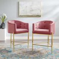 thumbnail image 1 of Modway Savour Tufted Performance Velvet Counter Stool Set of 2 in Dusty Rose, 1 of 5